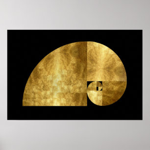 Guld- förhållande, Fibonacci spiral Poster