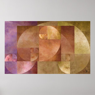 Guld- förhållande, Fibonacci spiral Poster