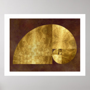 Guld- förhållande, Fibonacci spiral Poster