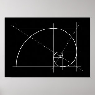 Guld- förhållande, Fibonacci spiral som drar Poster
