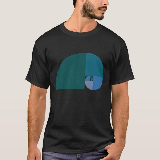 Guld- förhållande, Fibonacci spiral Tee Shirt (Framsida)