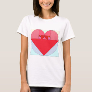 Guld- förhållandehjärta t shirt