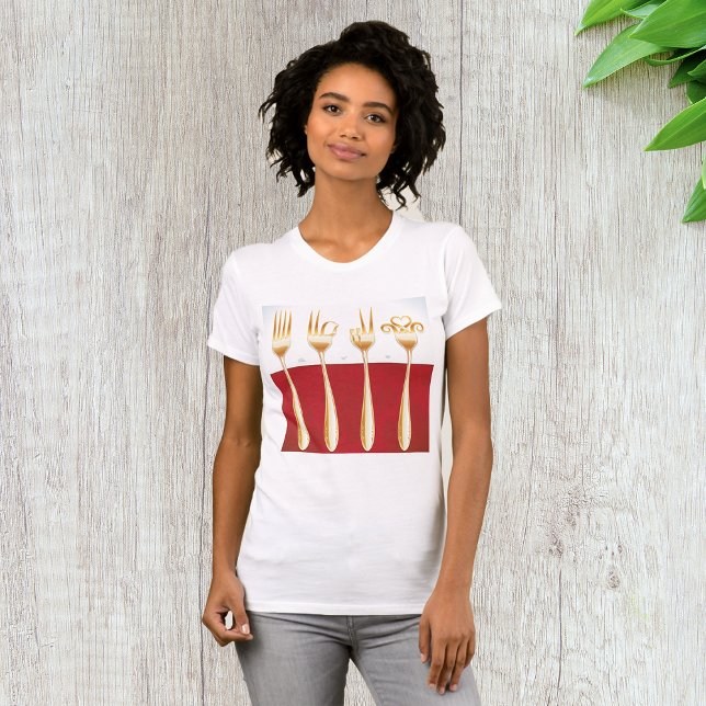 Guld Forks Womens T-Shirt (Skapare uppladdad)