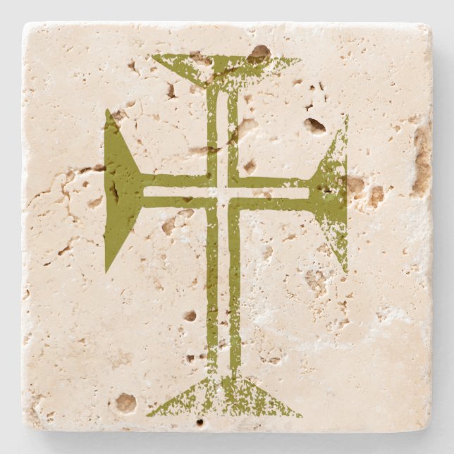 Guld förstörd-look Byzantine Kor Underlägg Sten (Framsidan)