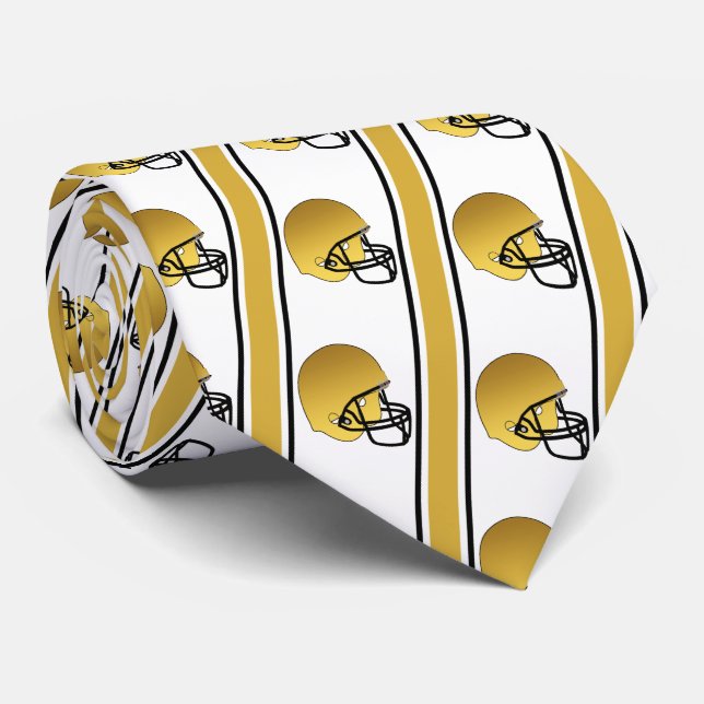 Guld-fotboll med Guld/Svarta Rand Slips (Rullad)