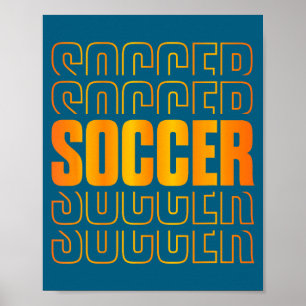 Guld Fotboll Staplad Design Fotbollsentusiaster Fo Poster