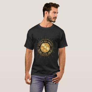 Guld Fotbollsemblem 2026 Mexiko USA Kanada T Shirt