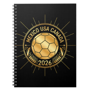 Guld Fotbollssymbol 2026 Mexiko USA Kanada Anteckningsbok