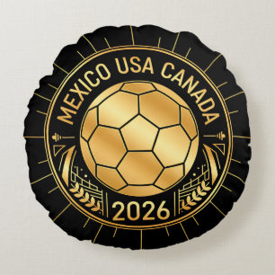 Guld Fotbollssymbol 2026 Mexiko USA Kanada Rund Kudde