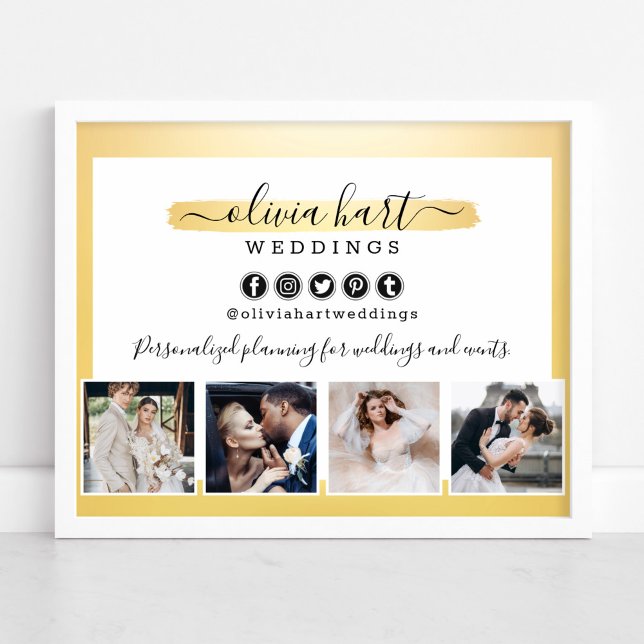 Guld-foto med minimalistiskt Stylist Business Mark Poster (Skapare uppladdad)