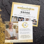 Guld-foto med minimalistiskt Stylist Business Mark Vykort<br><div class="desc">Elegant, minimalistisk färgsvash formaterad med traditionellt guld skapar perfektens femininin-tema för fotografer, stilister, makeup artists, professioneller i hår och nagelsalonger, och så vidare! ・ Anpassa den! Klicka på knappen "Anpassa" om du vill ändra typsnitt, storlek och layout. Du kan flyttat eller ta bort medieikonerna i social om du vill. Kvadratisk...</div>