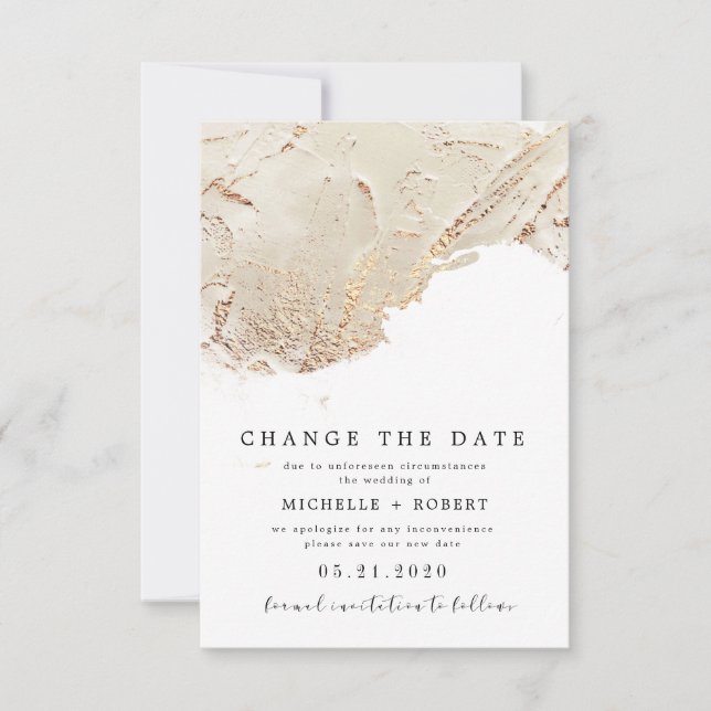 guld-fotoändring av texturerat datum inbjudningar (Framsida)