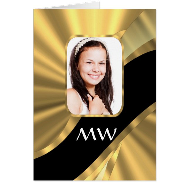 Guld-fotomall Hälsningskort (Framsidan)