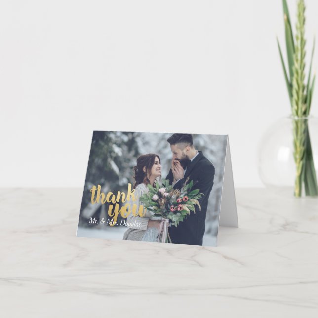 Guld-fototackkort för skript i personlig anteckningskort (Framsida)