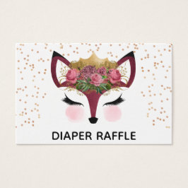 & Guld Fox Princess Diaper Raffle Visitkort