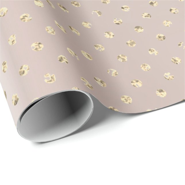 Guld Foxier Confetti Small Polka dots Parly  Presentpapper (Rullad Hörn)