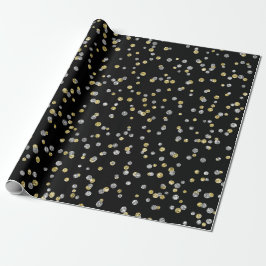 Guld Foxier Diamonds Metallic Black Confetti Lux Presentpapper