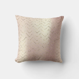 Guld Foxier Ro Guld Rosa Metall Zig Zag Chevron Kudde