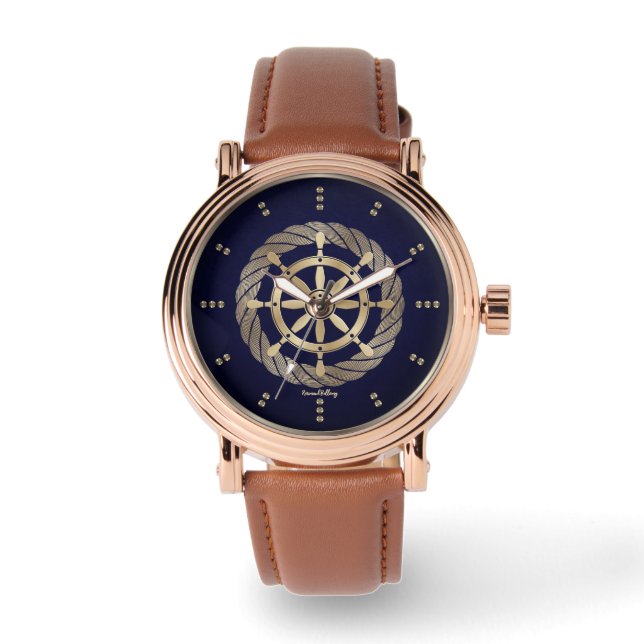 Guld Frakt Wheel Watch Armbandsur (Framsida)