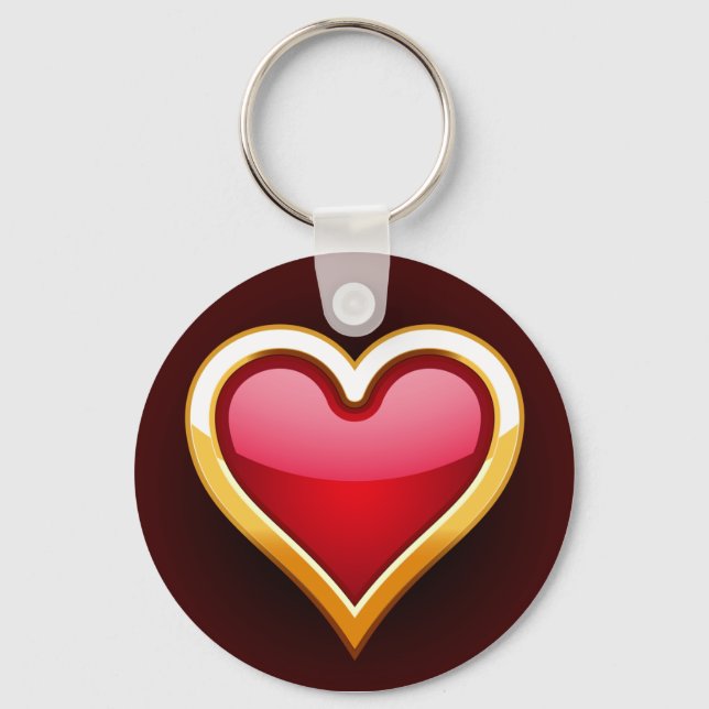 GULD FRAMED HEART NYCKELRING (Framsida)