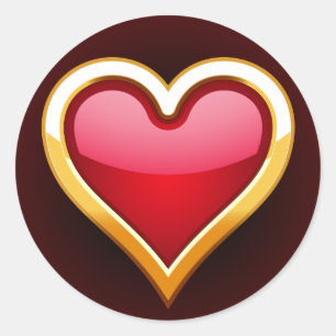GULD FRAMED HEART RUNT KLISTERMÄRKE