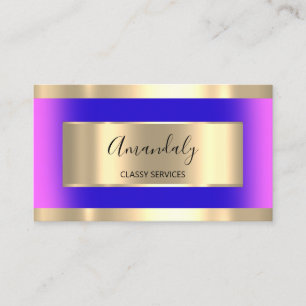 Guld Framed Professionell Black Ocean Blue Rosa Visitkort