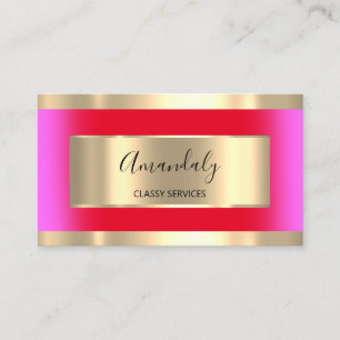 Guld Framed Professionell Black Ocean Red Rosa Visitkort