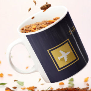 Guld-framskjuten flygplansresa Agent Kaffemugg