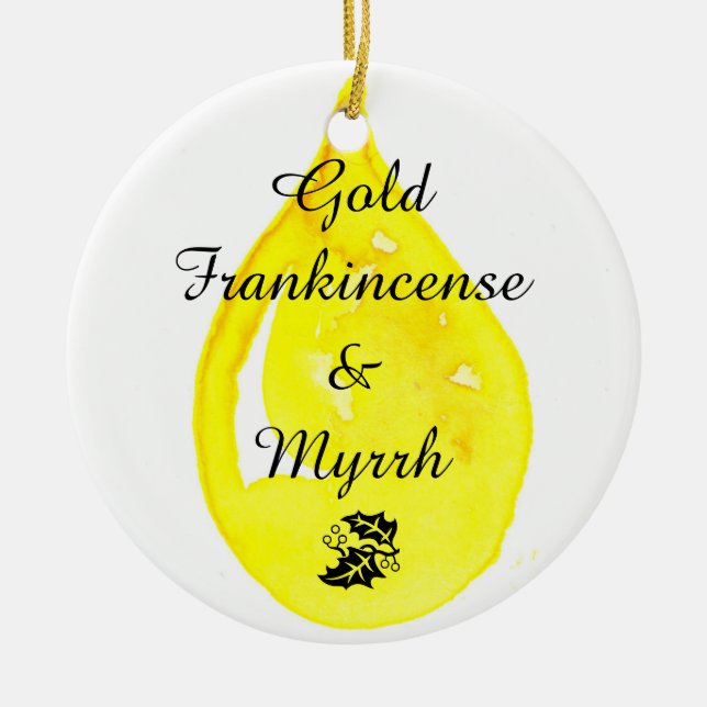 Guld, Frankincense och Myrrh. Prydnad Julgransprydnad Keramik (Framsidan)