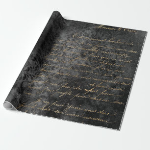 Guld Fransk Script på Distress Grått Presentpapper