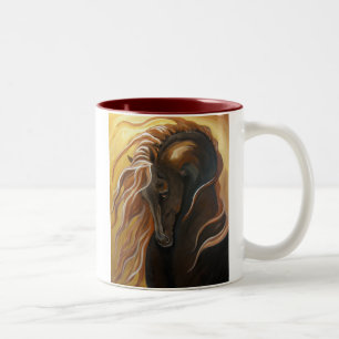 Guld- Friesian två tonar kaffemuggen Två-Tonad Mugg