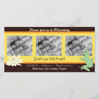 Guld Frog och Lotus Tillkännagivande för födelse Meddelande