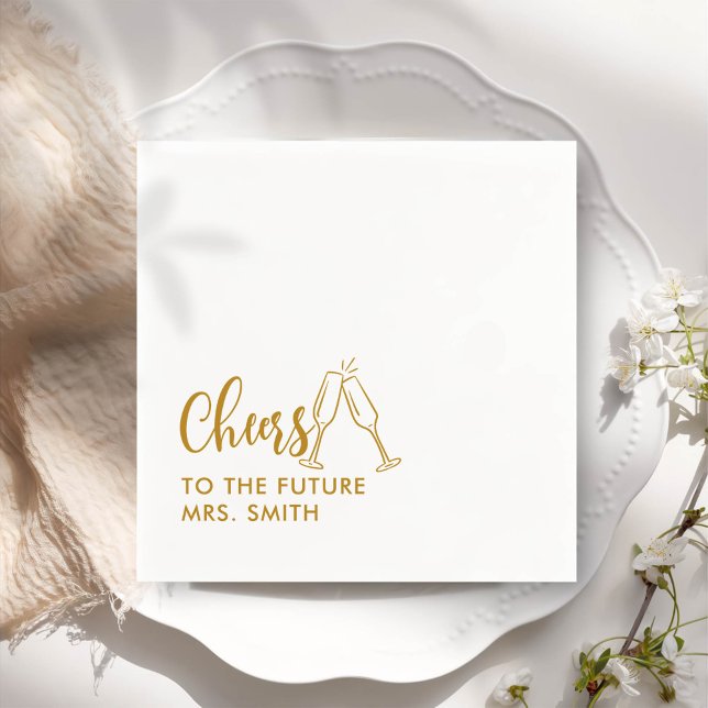 Guld Future Mrs Modern Möhippa Pappersservett (Skapare uppladdad)