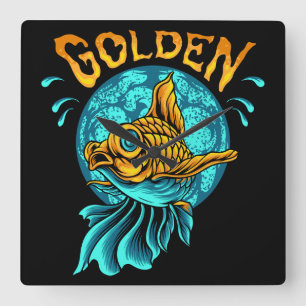 Guld Fyrkantig Klocka