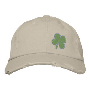Guld Fyrklövra St. Patricks Broderad Keps