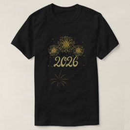 Guld fyrverkerier 2026 Nyårsdesign T Shirt
