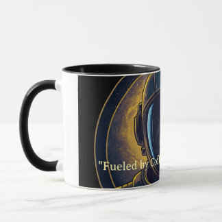 Guld Galaxy Astronaut Cirkulär Vektor Kaffe Mugg