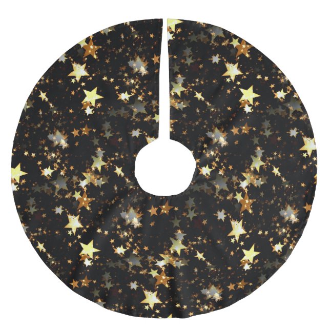 guld galaxy julafton julgran skirt julgransmatta borstad polyester (Framsidan)