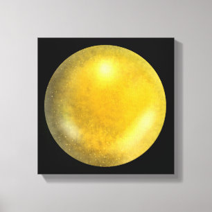Guld Galaxy Orb - Kanvastrycket Amber och Gult Canvastryck