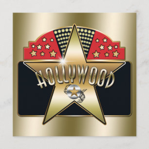 Guld Gamla Hollywood Typografi Retro Inbjudan