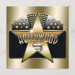 Guld Gamla Hollywood Typografi Retro Inbjudan