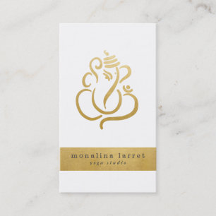 Guld Ganesh Indian God Yoga Studio Visitkort