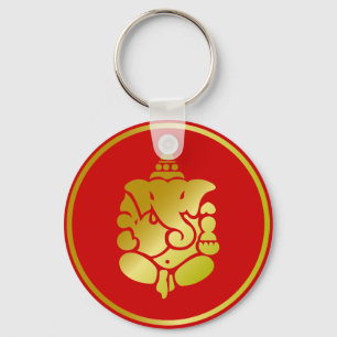 Guld- Ganesha Nyckelring