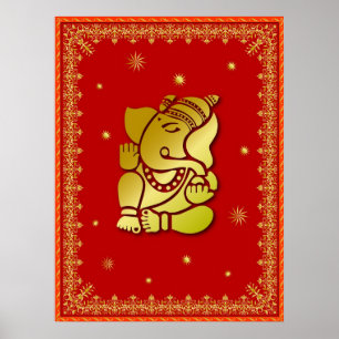 Guld- Ganesha Poster