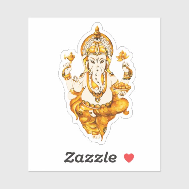 Guld Ganesha Sticker Klistermärken (Ark)
