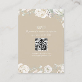 Guld Garden Blommigt QR-kod Bröllop OSA Tilläggskort