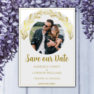 Guld Garland Photo Save Date Spara Datumet