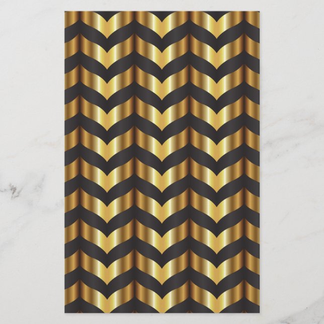 guld gatsby chevron brevpapper (Framsida)