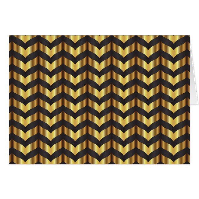 guld gatsby chevron hälsningskort (Framsidan Horizontal)