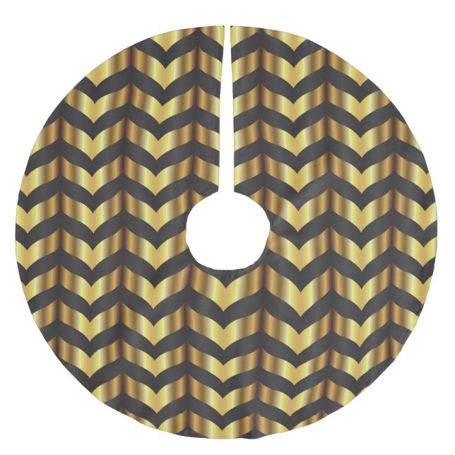 guld gatsby chevron julafton julgran skirt julgransmatta borstad polyester (Framsidan)